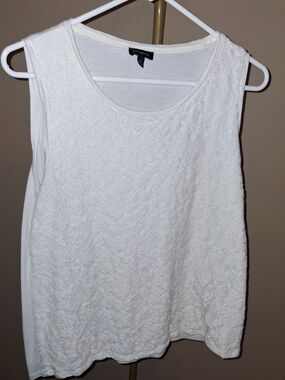 Talbots Cream Lace-Front Sleeveless Tank